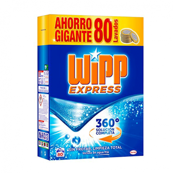 DETERGENTE EN POLVO WIPP EXPRESS POLVO AZUL 80 LAVADOS