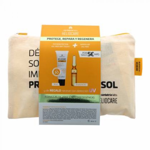 Heliocare 360 Gel Oil-free 50 ml + Endocare Radiance C Oil-free 10 Ampollas 2 ml + Neceser Promo