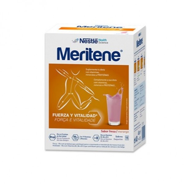 MERITENE BATIDO FRESA 15 SOBRES