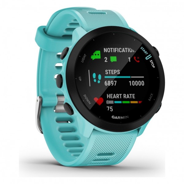 Garmin forerunner 55 aqua/42mm reloj inteligente running/gps/monitor de frecuencia cardíaca