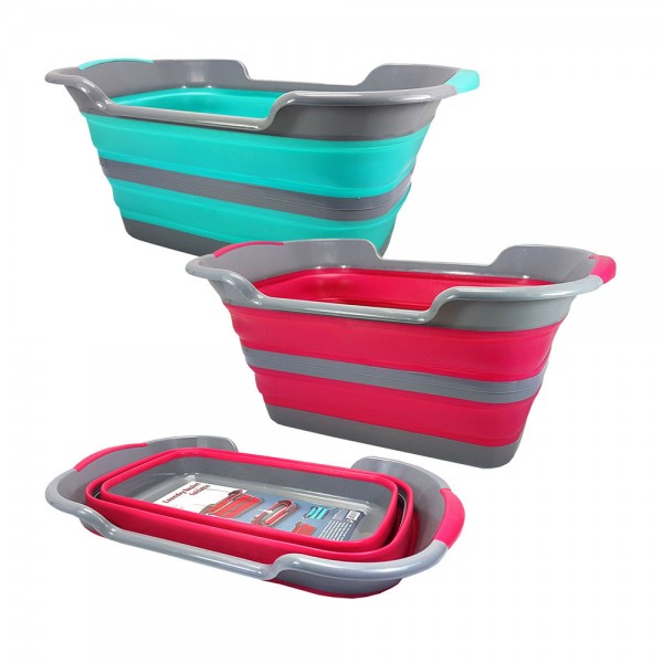 cesta para la colada plegable 27l  colores variados