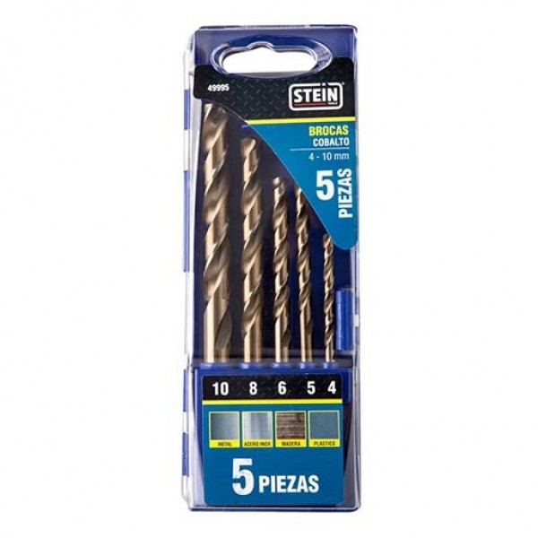 Stein Pack broca cobalto de  4 a 10 mm.  5 pcs.