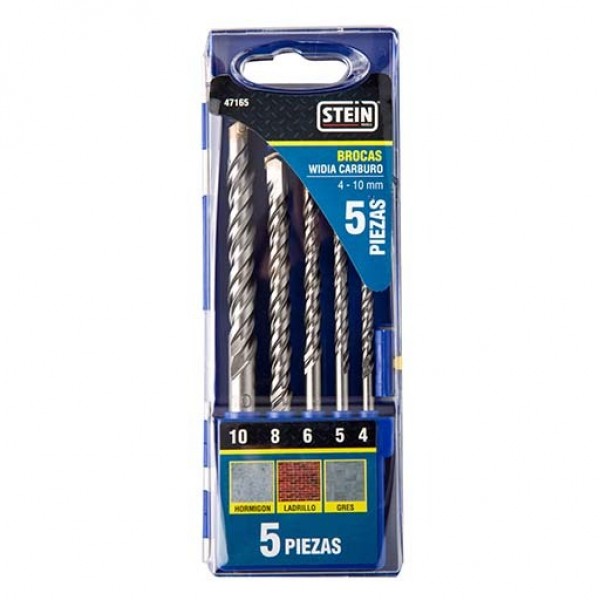Stein estuche de brocas widia carburo 4 a 10mm. 5u.