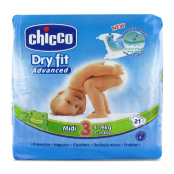 Chicco Pañales Airy Ultra Fit&dry T3 4-9kg 21 Uds