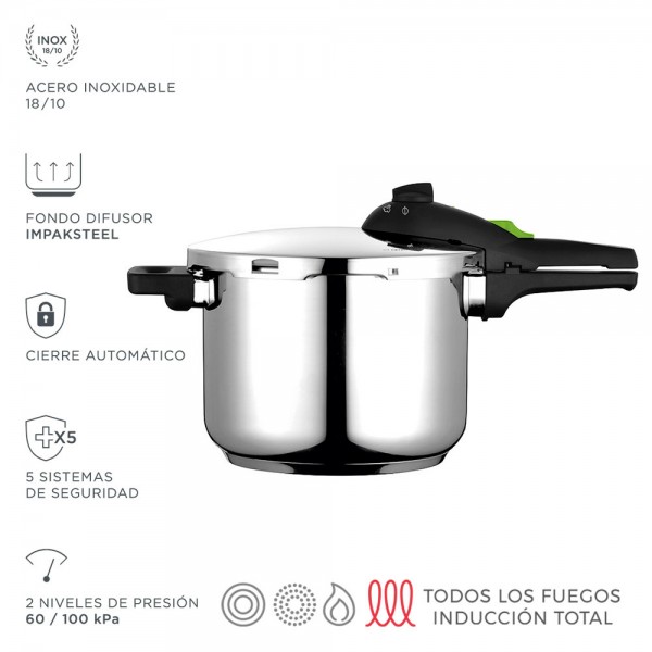 Olla super rápida rapid 4 l inox 18/10 fagor ø23x11,5cm