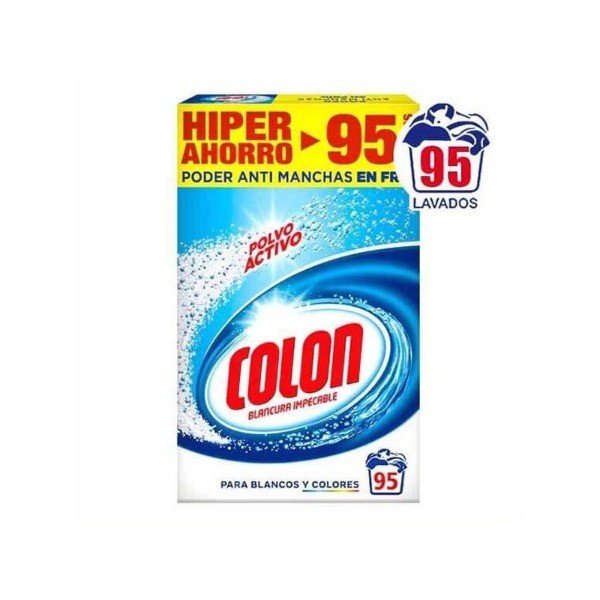 Colon detergente polvo ropa blanca y color 95 dosis
