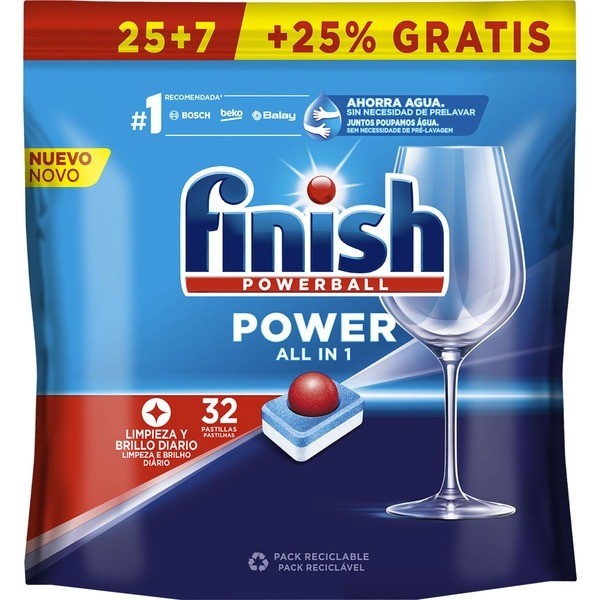 Finish lavavajillas super power  25 pastillas + 10 gratis
