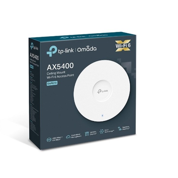 Tp-link eap670 ap wifi6 ax5400 techo dual 1x2.5gbe