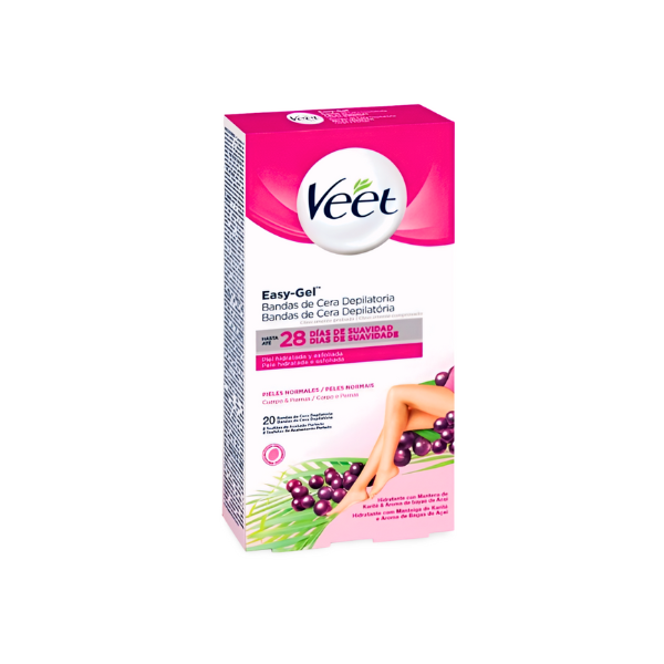 Veet bandas cera depilatoria Easy- Gelwax piel normal  20 unidades