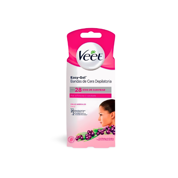 Veet bandas cera fría facial piel normal  20 u