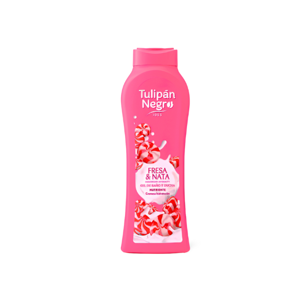 Tulipán Negro gel de baño Kiss Fresa y Nata 720 ml