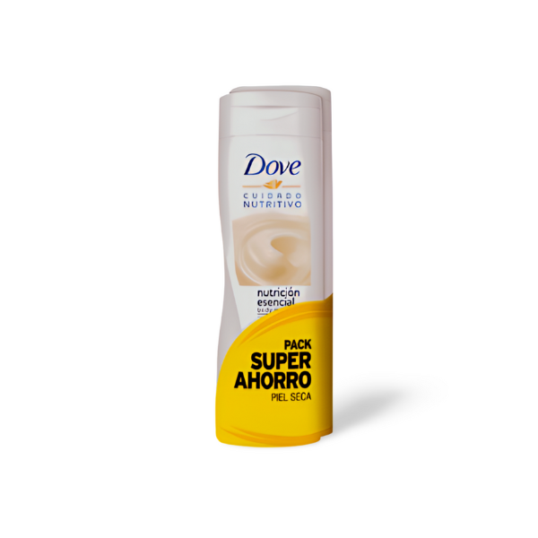 Dove loción corporal Nutrición Esencial  piel seca 400 ml + 400 ml PACK AHORRO