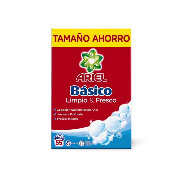 Ariel detergente en polvo oferta 55 lavados