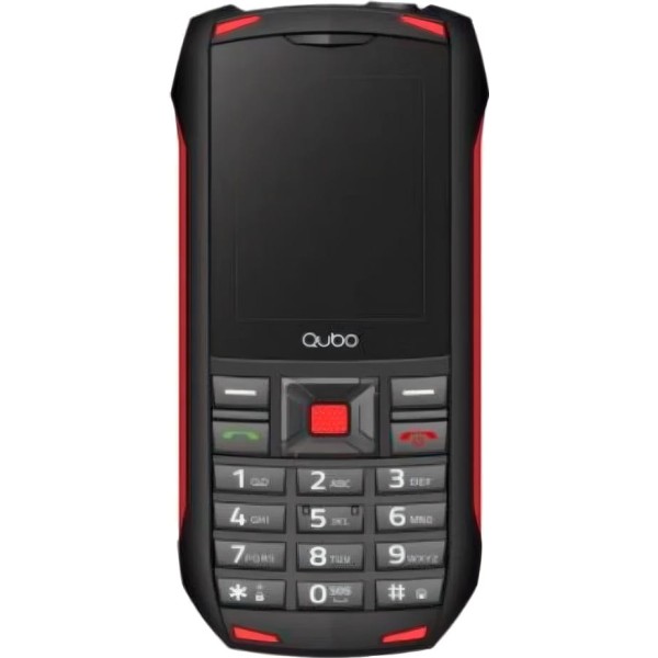 Qubo st-001 negro y rojo / móvil 2.4" rugerizado