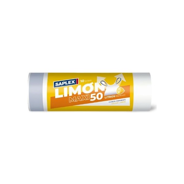 SAPLEX MAXI 10 BOLSAS BLANCAS Limon 50 LITROS
